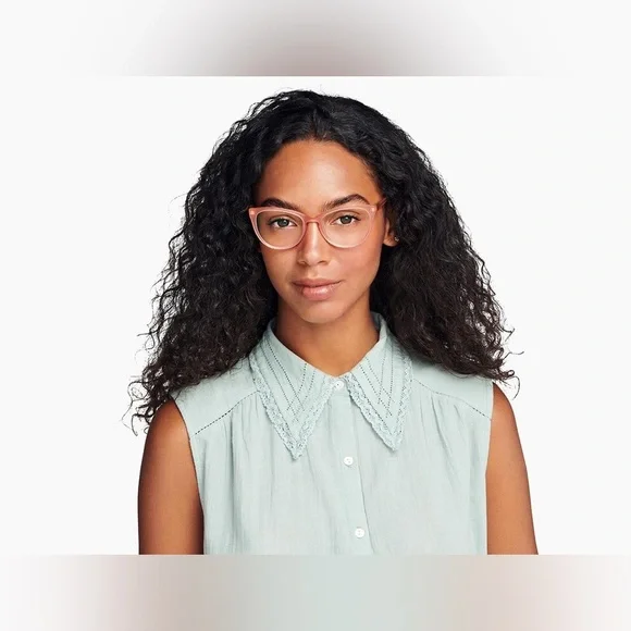 Warby Parker Women's Eyeglasses Shea M 521 Rose Guava Cat Eye - Picture 14 of 15
